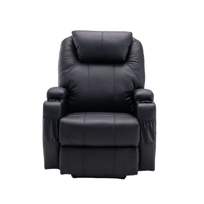 Faux Leather Power Heated Massge Lift Assist Recliner 33" - Black