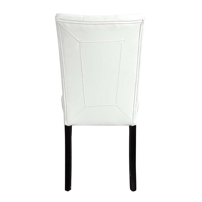 Hussein - Side Chair (Set of 2) - White Synthetic Leather & Black ACME