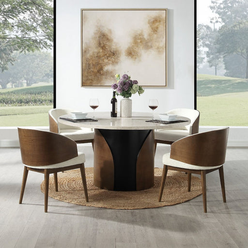 Rufina - Arm Chair (Set of 2) - Beige Linen & Walnut ACME
