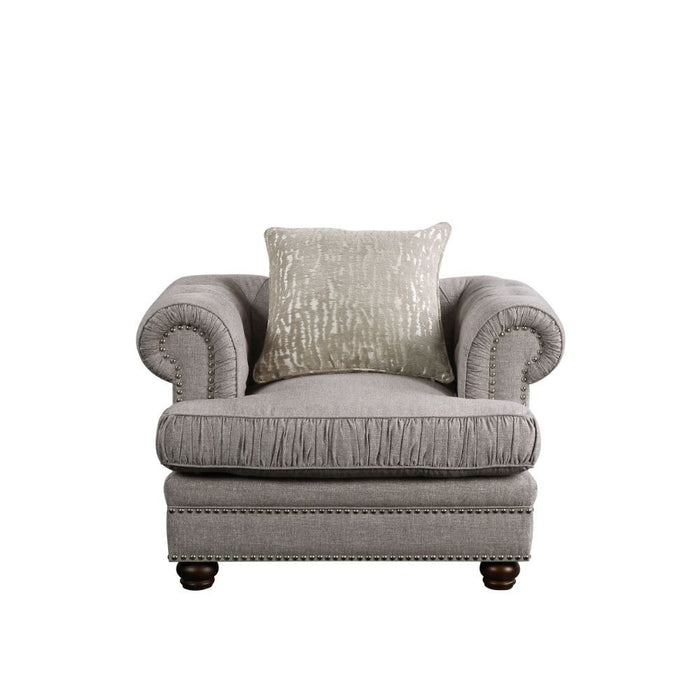 Gardenia - Chair - Gray Fabric ACME