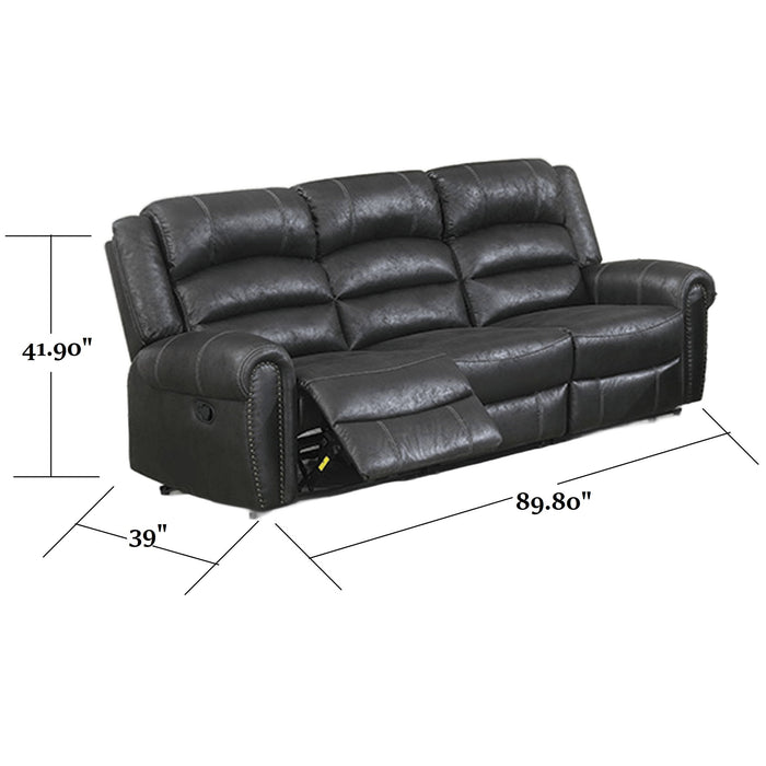 Power Reclining Sofa With Built In USB Port - Black Home Essentials