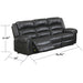 Power Reclining Sofa With Built In USB Port - Black Home Essentials