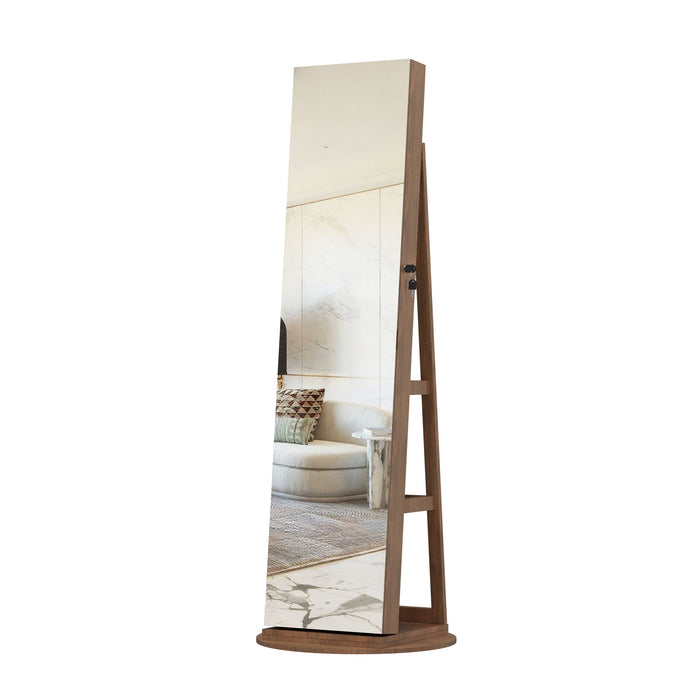 Swivel Jewelry Cabinet With Full Length Mirror Daily Nest
