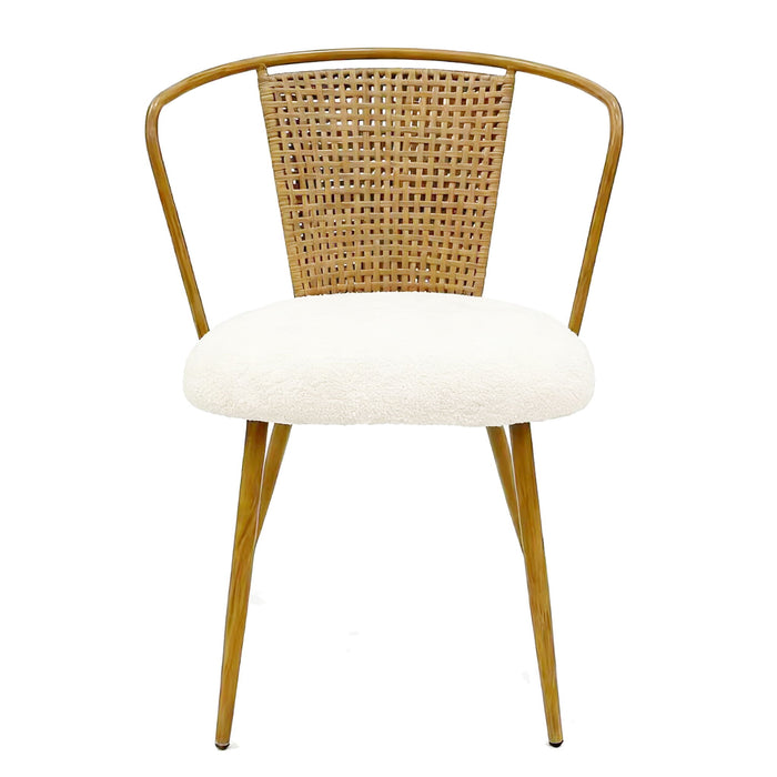 Dining Chairs With Wing Back Design For Kitchen (Set of 2) - Beige / Brown Home Essentials