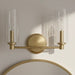 Regal - Double Light Vanity With Clear Ribbed Satin - Antique Brass / Clear Ashcroft Furniture