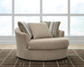 Linenhause - Oversized Swivel Accent Chair - Dune Benchcraft®