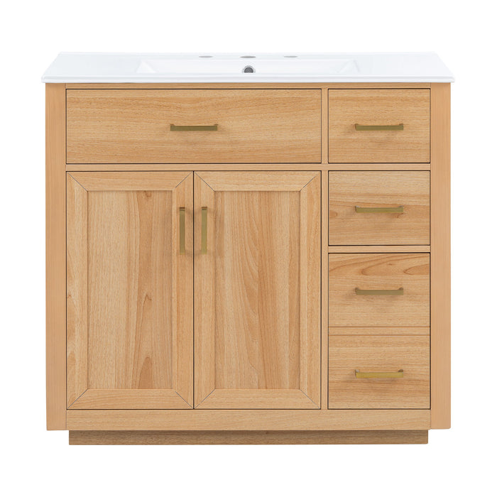Bathroom Vanity & Sink, Soft Close Doors & Drawers - Wood Hearth and Haven