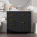 Bathroom Vanity With Sink, 1 Tip Out Drawer, 3 Side Drawers, Adjustable Shelf Noble House