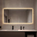 LED Bathroom Vanity Wall Mirror With Straight Edge Design, Frosted Glass Finish, Anti Fog, Dimmable 3 Color Lighting - Silver Daily Nest