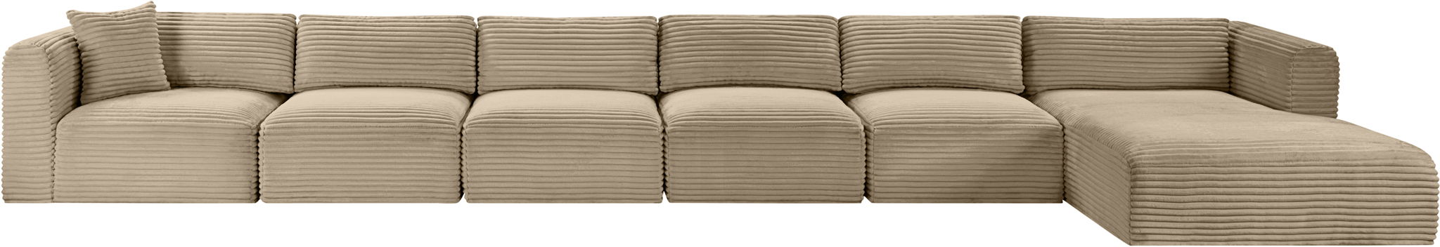 Shaggy - Fabric 6 Piece Modular Sectional With Chaise Meridian Furniture