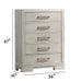 1 Piece Chest With Square Legs And Sleek Handles - Antique White Home Essentials