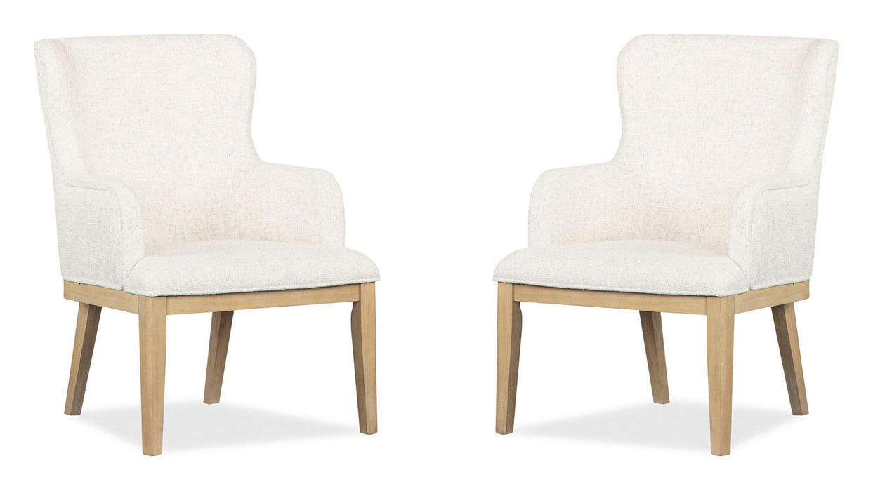 Somerset - Dining Arm Chair With Upholstered Seat & Back (Set of 2) - Butternut and Omari Natural Magnussen Furniture