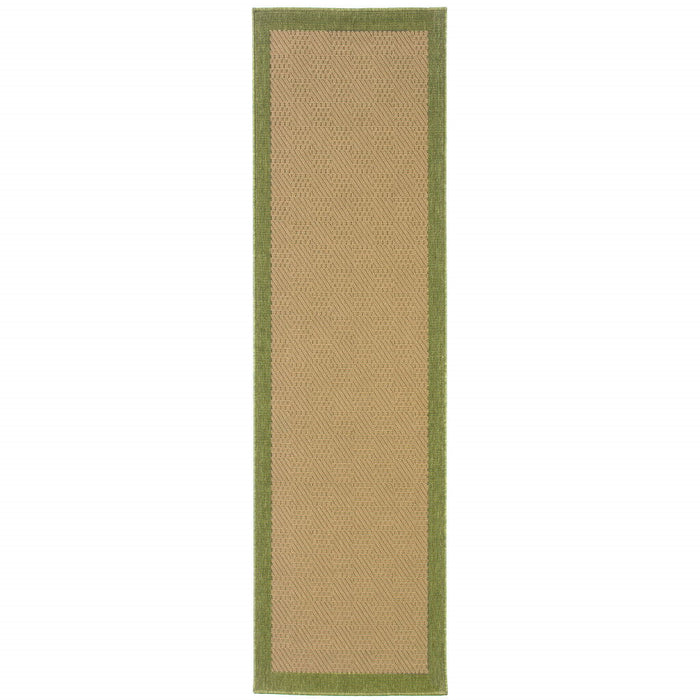 2' X 8' Stain Resistant Area Rug Indoor / Outdoor - Beige