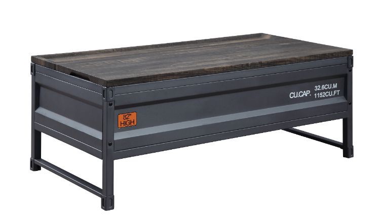 Cargo - Coffee Table - Weathered Oak & Gunmetal Finish