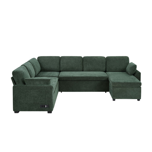 Convertible U-Shaped Sectional Sofa Bed With Reversible Chaise Hearth and Haven