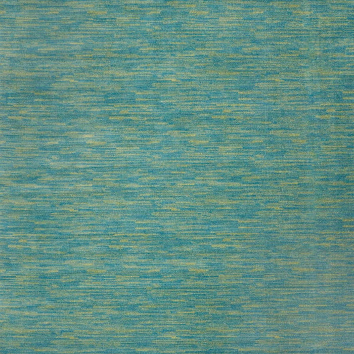 9' X 9' Square Striped Non Skid Indoor / Outdoor Area Rug - Blue / Green