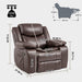 Rocker Recliner Chair With Manual Recline And 360° Swivel Base Home Essentials