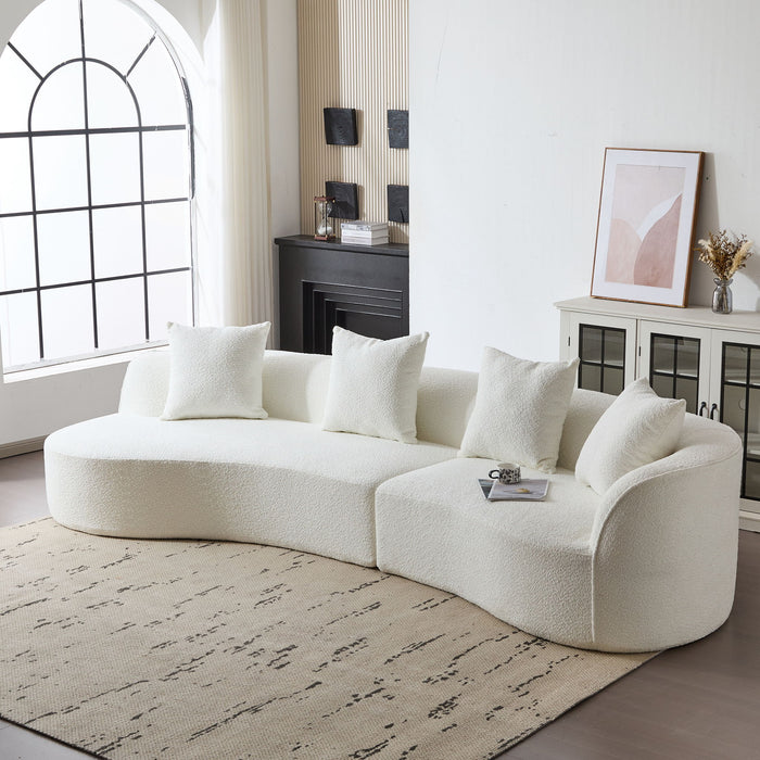 Elegant Curved Sectional Sofa With Full Foam Comfort Noble House
