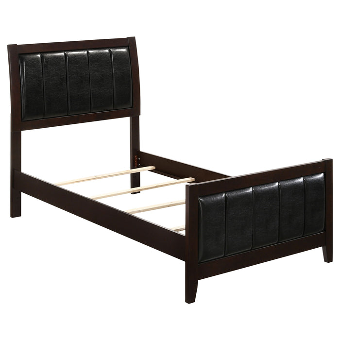 Twin Panel Bed With Headboard And Tapered Legs - Brown Furniture Max
