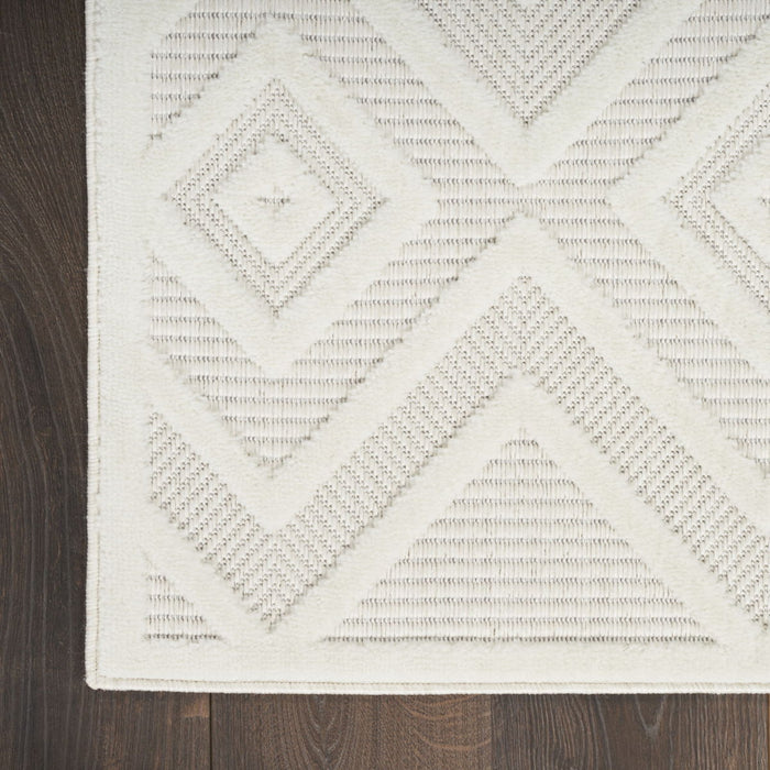 8' X 10' Geometric Flatweave Area Rug - Cream