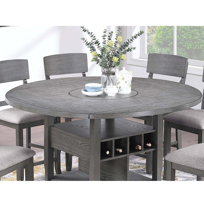 Counter Height Dining Table With Built In Lazy Susan And Storage Shelves Home Essentials