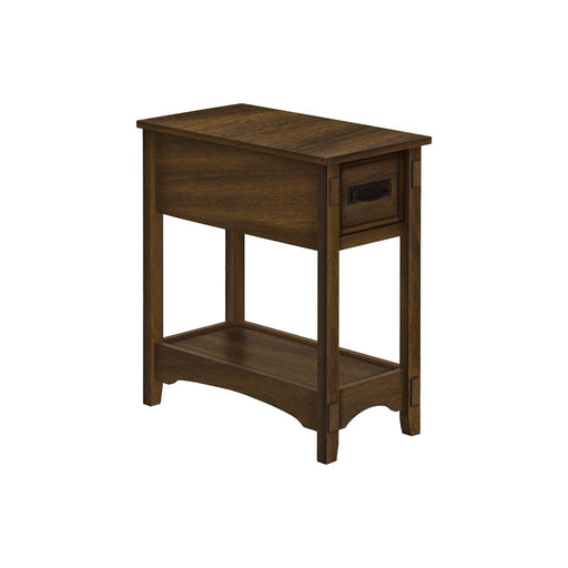 Accent End Table, 2 Tier, Narrow, Storage Drawer, Transitional - Walnut 8th Street