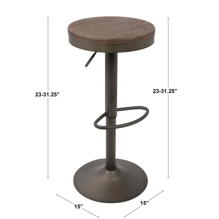 Dakota - Industrial Design Adjustable Barstool (Set of 2) Lumi Source