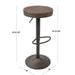 Dakota - Industrial Design Adjustable Barstool (Set of 2) Lumi Source