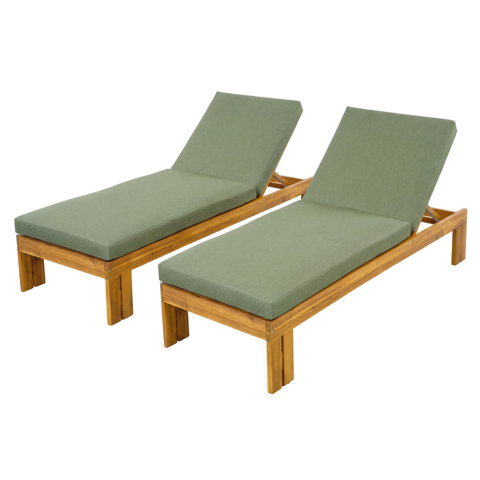 Outdoor Chaise Lounge With 5 Position Adjustable Backrest Noble House