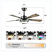5 Blades Ceiling Fan With LED Light 3000 - 6500K Dimmable, 6 Speed Levels, Reversible Ceiling Fan - Matte Black Daily Nest