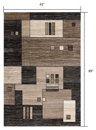 4' x 6' Geometric Area Rug - Beige And Brown