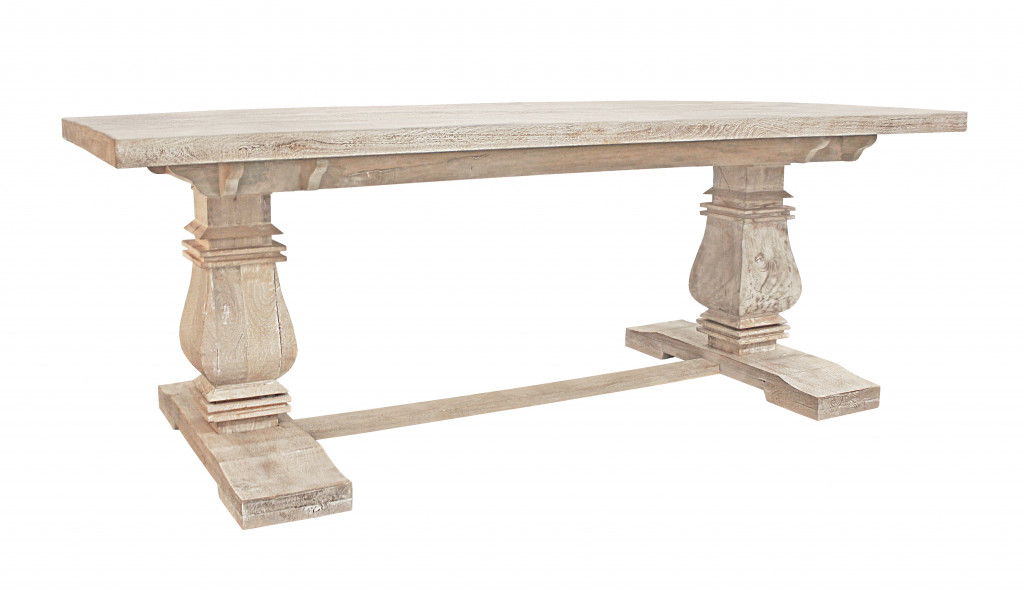 Rectangular Solid Wood Dining Table - Light Brown