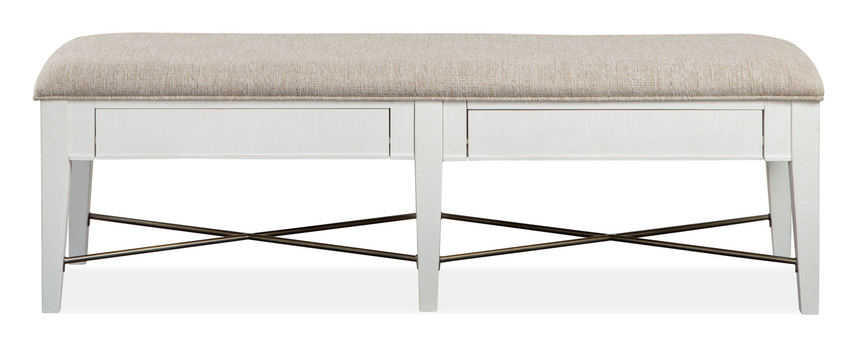 Heron Cove - Bench With Upholstered Seat - Chalk White Magnussen Furniture