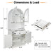 Tall Arched Pantry Cabinet With Charging Station, Adjustable Shelves, Coffee Bar Home Essentials