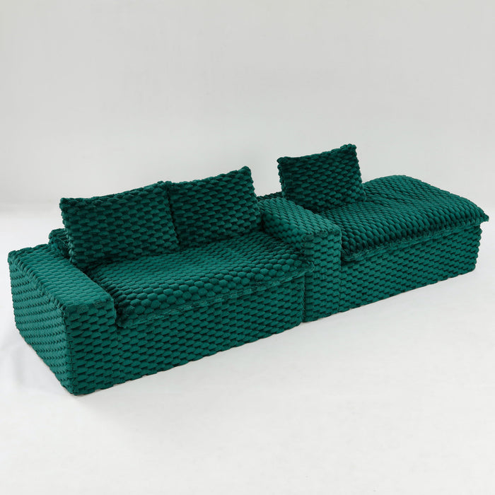Modular Sofa, Convertible Twin Seat With Chaise Lounge Home Essentials