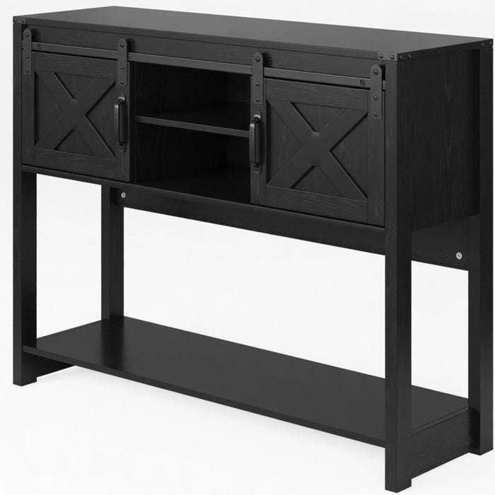 Farmhouse Entryway Table With Sliding Barn Door Home Essentials