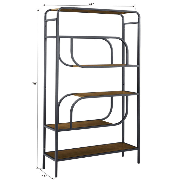 Geometric Bookcase / Display Rack - Black / Brown Home Essentials