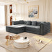 3-In-1 Convertible Sleeper Sofa With Movable Ottoman For Living Room Home Essentials