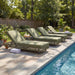 Outdoor Chaise Lounge & Wheels, 5 Position Adjustable Backrest Noble House