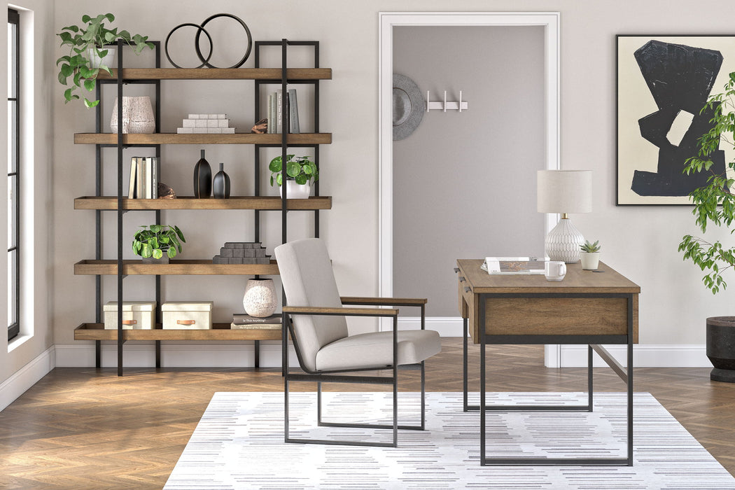Montia - Home Office Desk, Desk Chair, Bookcase - Light Brown Signature Design by Ashley®