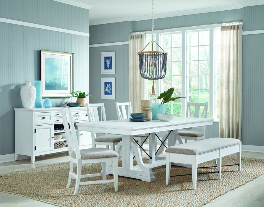 Heron Cove - Bench With Upholstered Seat - Chalk White Magnussen Furniture