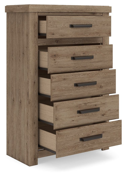 Oliandon - Five Drawer Chest - Light Brown Signature Design by Ashley®