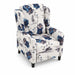 Wingback Recliner Chair With Padded Arms - Blue Home Essentials
