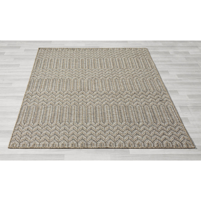 5' X 7' Chevron Handmade Indoor / Outdoor Area Rug - Gray