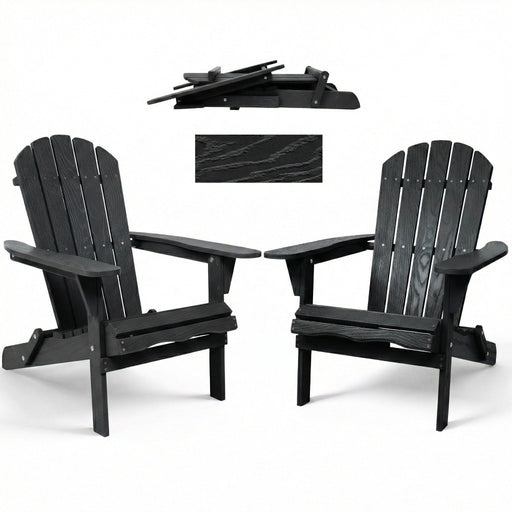 Folding Adirondack Lounge Chair With Embossed Grain Texture Home Essentials