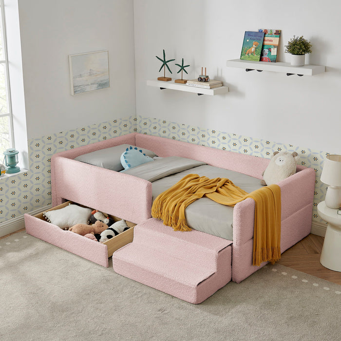 Safe Kids Bed With Guardrails And Storage Home Essentials