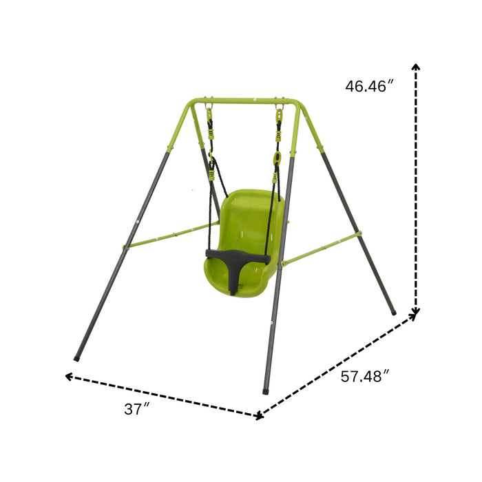 Xns001 - Baby Swing With Safety Seat Indoor / Outdoor - Black / Green Daily Nest