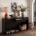 Fluted Console Table With 3 Drawers, Long Sofa Table Behind Couch For Living Room - Black Home Essentials