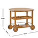 Outdoor Bar Cart With Foldable Tabletop & Removable Trays - Teak Noble House
