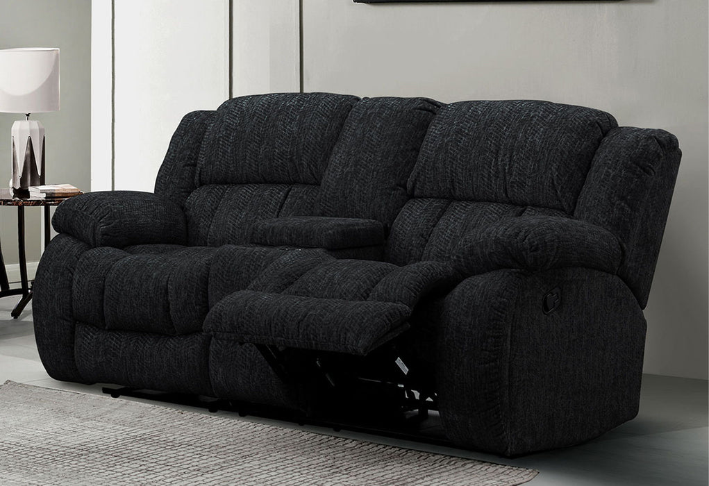 Manual Reclining Loveseat With Storage - Black
